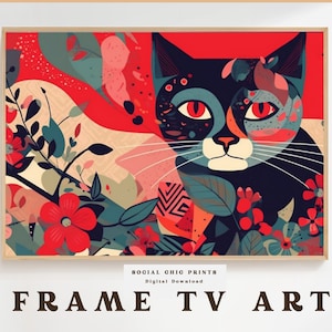 Cat Frame TV Art | Cat Art | Cat Samsung TV | Digital Download for Tv