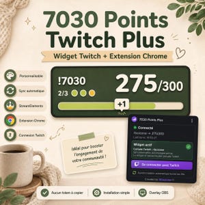 Widget 6040 ou 7030 Personnalisable Points Plus Twitch & Streamelements
