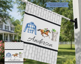 Personalized Derby Garden Flag, Horse Racing Decor, Kentucky Fan Flag