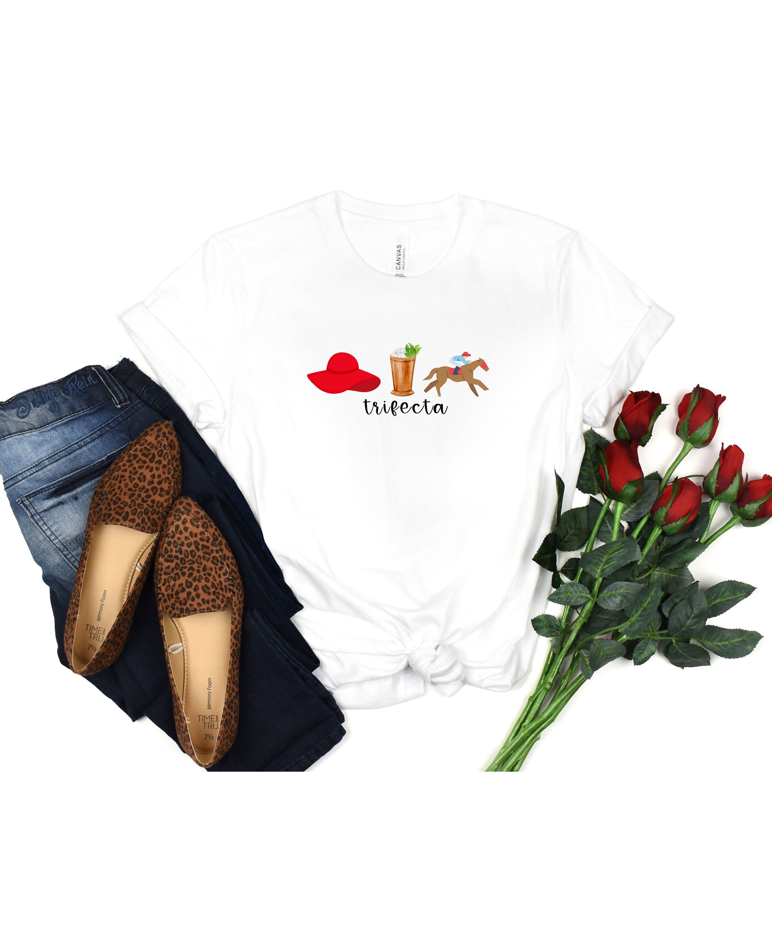 Derby Tshirt Women's, Trifecta Kentucky Horse Racing Gift, Fun Derby