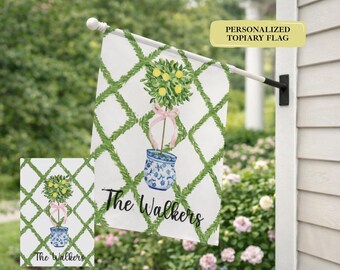 Personalized Garden Flag Gift, Custom Last Name Flag, Housewarming Gift Idea, Wedding Gift for Couple, Outdoor Yard Decor