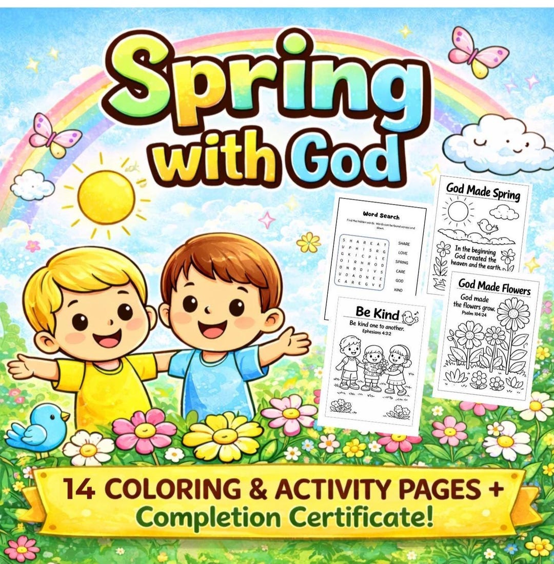 Spring Religious Coloring Pages Spring With God Coloring & Activity Pages | Christian Kids Worksheets ...