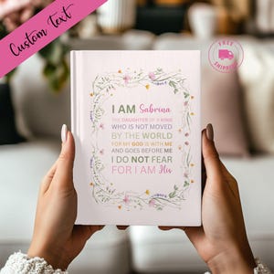 Personalized Daughter of the King Hardcover Faith and Prayer Journal, Custom Name Religious Notebook for Girls, Christian Baptism Gift Women
