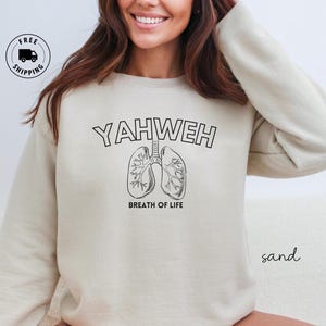 Yahweh Sweatshirt, YHWH Sweatshirt, Yahweh Breath of Life Sweatshirt, Christian Sweatshirt, Faith Based Shirt, Religious Inspiration Gift