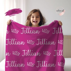 Custom Name Blanket-Personalized Velveteen Throw for Kids and Adults, Baby Shower Gift Soft PlushBlanket with Name and Icon, Nursery Decor