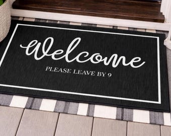 Welcome Doormat Please Leave By 9 Door Mat | Front Porch Rug | Housewarming Gift | Entryway Decor | Indoor Outdoor Mat | Custom Doormat