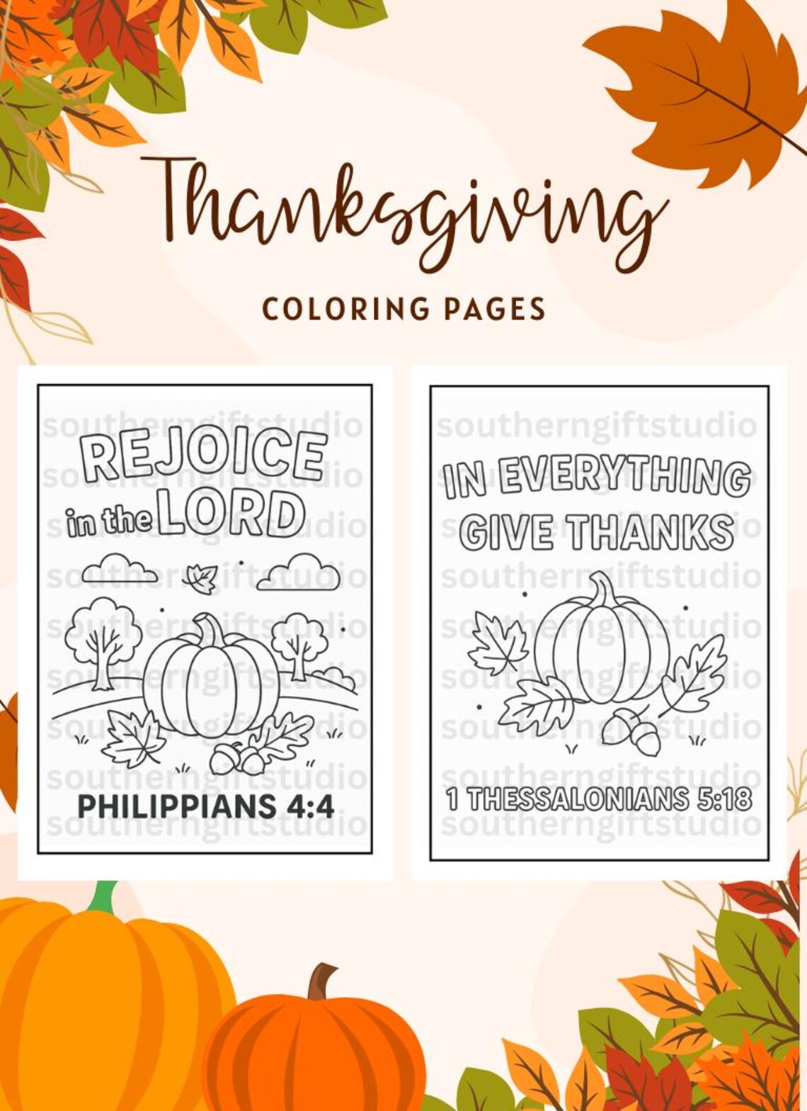 Fall Christian Coloring Pages for Kids – Thanksgiving Bible Verse ...
