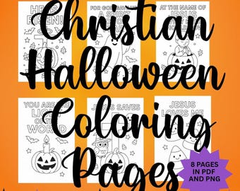 Christian Halloween Coloring Pages -Bible Verse Fall Printables | Faith Based Trick or Treat Activities | Scripture Coloring Sheets  Kids