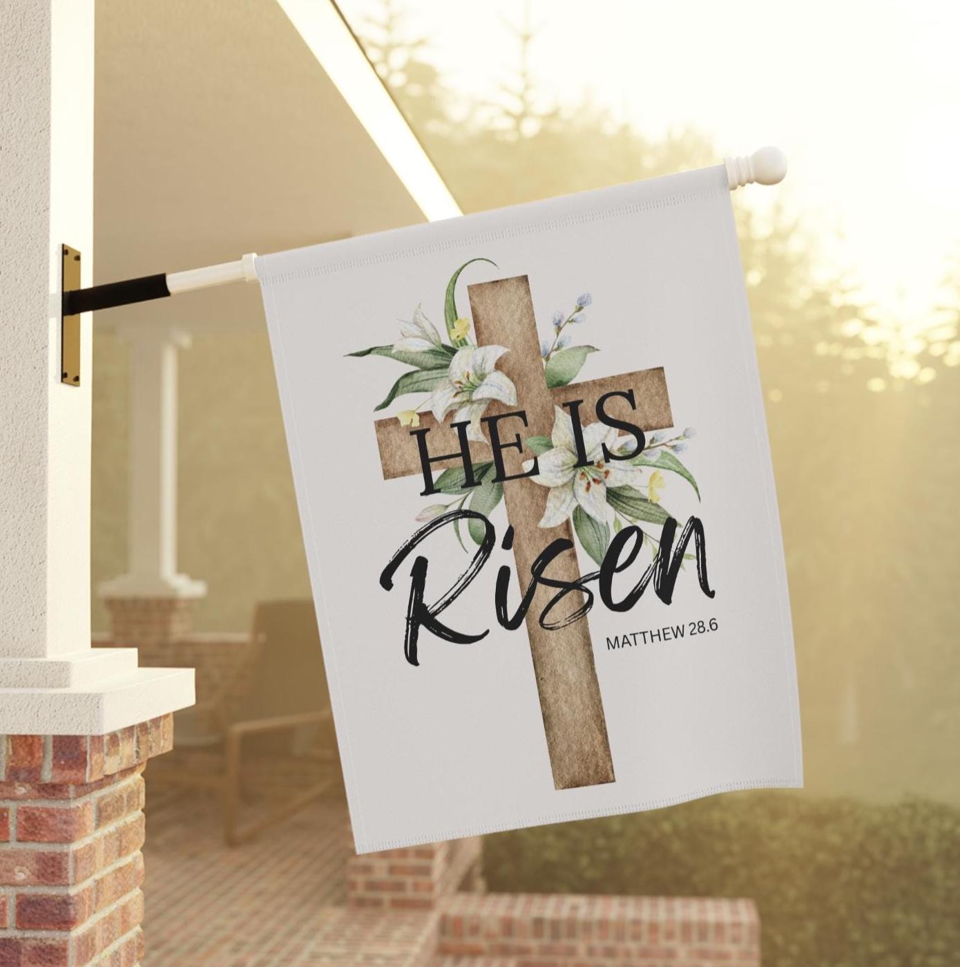 He is Risen Christian Easter Outdoor Flag Yard Decor| Minimalist ...