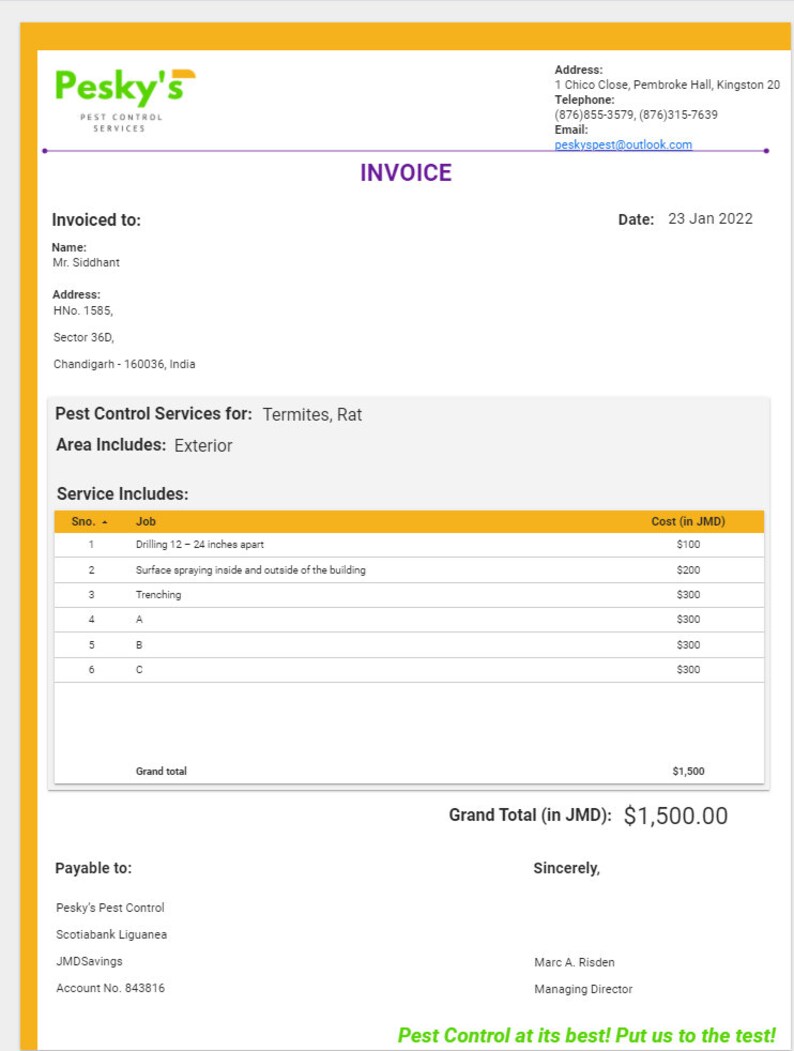 modern editable printable business invoice template excel etsy