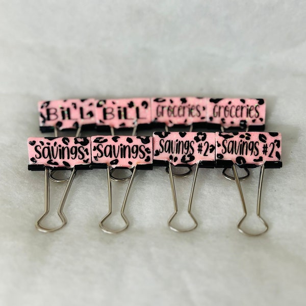 personalizable glitter 8 pack of metal binder clips, office binder clips, school binder clips, desk binder clips