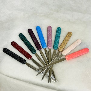 abridor de cartas com glitter, abridor de cartas de escritório, abridor de cartas personalizado, abridores de cartas, abridor de cartas de aço inoxidável de 7,5 pol., abridor de correspondência