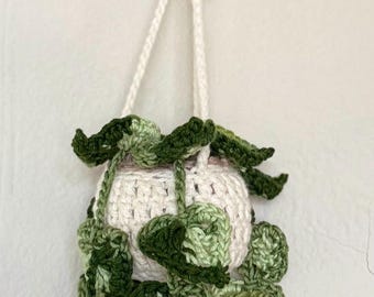 Mini planta monstera de crochet