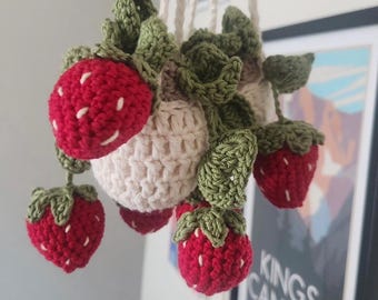 Planta de fresa de crochet