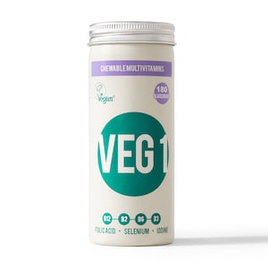 VEG 1 Multivitamin Chewable Vegan Supplement Orange and Blackcurrant Flavours image 3