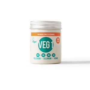 VEG 1 Multivitamin Chewable Vegan Supplement Orange and Blackcurrant Flavours image 6
