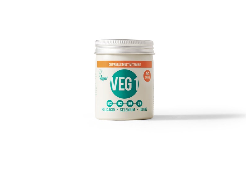 VEG 1 Multivitamin Chewable Vegan Supplement Orange and Blackcurrant Flavours image 6