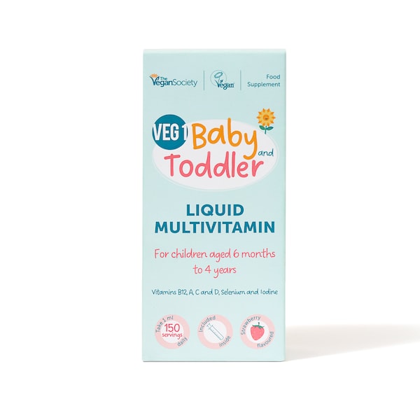 VEG 1 Bebé y niño pequeño / Multivitamínico líquido / Sabor a fresa / 6 meses a 4 años