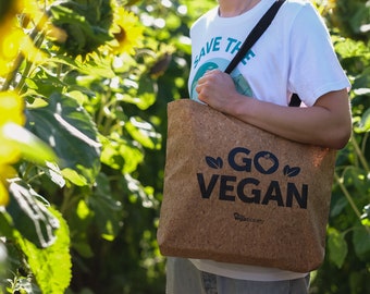 Go Vegan Cork Tote Bag