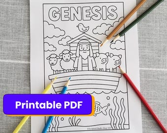 Noahs Arche Malseite: Genesis Bibelgeschichte zum Ausdrucken (PDF)