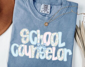 Comfort Colors School Counselor Shirt, School Counselor Gift, Coquette School Counselor Tshirt, School Psychologist Gift, School Therapy Tee