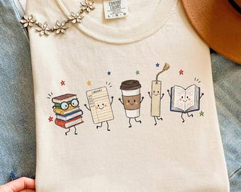 Librarian Shirt, Book Lover Gift, Doodle Library Tshirt, Librarian Appreciation Gift, Read Tee