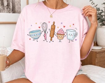 Doodle Baking Queen Shirt, Baker Gifts, Baking Lover Tshirt, Bread Lover Gift, Funny Baking Tee