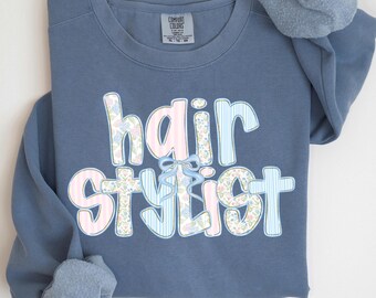Comfort Colors Hair Stylist Sweatshirt, Cosmetologist Gift, Hair Dresser Crewneck