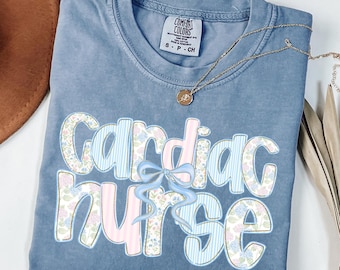 Comfort Colors Cardiac Nurse Shirt, Coquette Cardiac Nurse Tshirt For Her, Cardiologist Gifts, Cardiology Nurse Shirt, Gift for CVICU Nurse