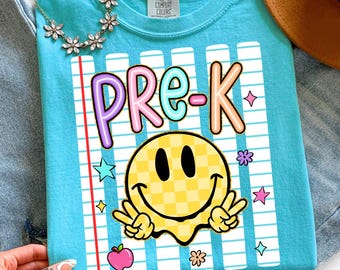 Striped Pre-K Teacher Shirt, Back To School Gift, Preschool Gifts, Smiley Face Preschool Dream Team T-shirt, Prek Team Tee