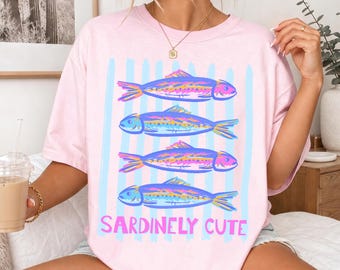 Retro Sardine Shirt, Sardines T-shirt, Foodie Gift, Coastal Aesthetic Gift, Tinned Fish Tee