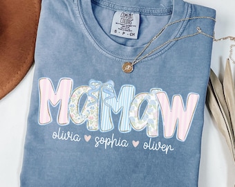 Custom Mamaw Shirt, Gift For Mamaw, Personalized Mamaw Tshirt, Mamaw Gifts
