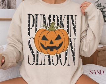 Sudadera de temporada de calabazas, regalo para amantes de las calabazas, suéter acogedor de otoño, regalo de Acción de Gracias, sudadera de cuello redondo con especias de calabaza, regalo de temporada de otoño