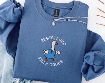Embroidered Registered Nurse Sweatshirt, Funny Silly Goose Gift