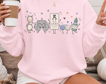 Optometrist Sweatshirt, Optometry Gifts, Doodle Optometrist Sweater, Eye Doctor Gift, Optometry Crewneck