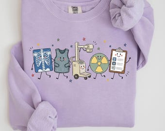 Comfort Colors Xray Tech Sweatshirt, Doodle Radiology Sweater, Xray Technologist Gift, Radiology Technician Crewneck