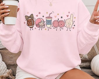 Girly Football Sweatshirt, Game Day Gift, Doodle Football Mom Sweater, Football Mama Gift, Football Season Crewneck