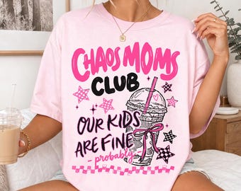 Chaos Mom Club Shirt, Funny Mom Life Tshirt, Cool Mom Gift, Motherhood Tee, Sarcastic Mom Gift