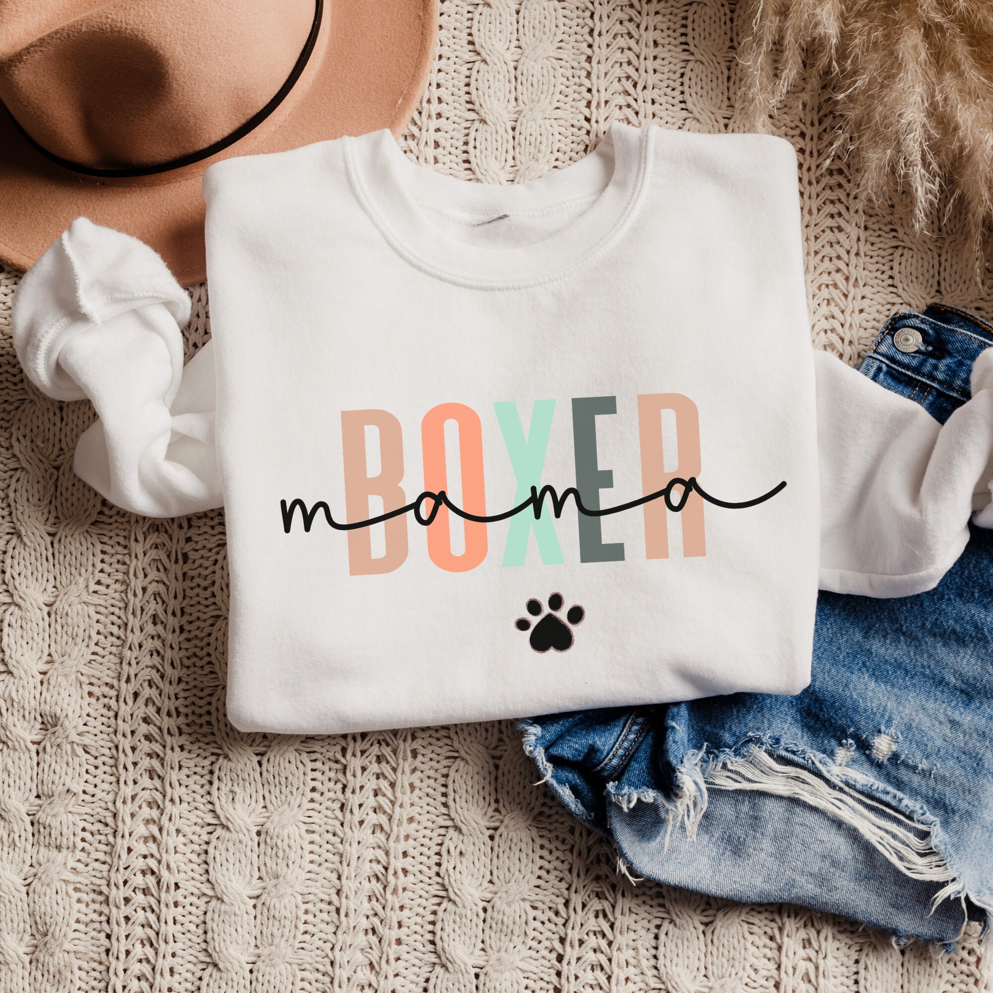 Boxer Mom Sweatshirt Boxer Dog Sweater Boxer Mom Gift Dog Etsy