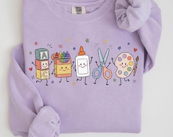 Comfort Colors Preschool Sweatshirt, Teacher Appreciation Gift, Doodle Preschool Dream Team Sweater, PreK Teacher Crewneck