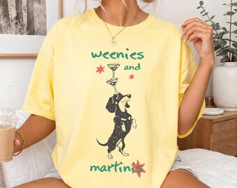 Weenies And Martinis Shirt, Dachshund Mama Gift, Funny Doxie Tshirt, Sausage Dog Graphic Tee