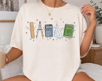 Math Teacher Shirt, Mathematician Gift, Doodle Math Teacher Tshirt, Teacher Appreciation Gift, Math Coach Tee
