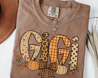 Camiseta de otoño para Gigi, regalo de otoño para la abuela, camiseta de otoño Coquette Gigi, regalo familiar de otoño, camiseta de calabaza para la abuela