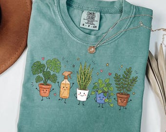 Plant Mom Shirt, Gardener Gift, Doodle Plant Lady Tshirt, Plant Lover Gift, Gardening Tee