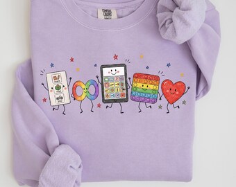 Comfort Colors Autism Sweatshirt, Autism Support Gift, Doodle Inclusion Sweater, SPED Teacher Gift, Neurodiversity Crewneck