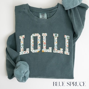 Floral Lolli Sweatshirt: Comfort Colors Grandma Gift