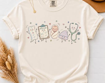 Labor And Delivery Nurse Shirt, L&D Nurse Gift, Doodle Nurse Tshirt, Obgyn Gift, Labor Nurse Tee