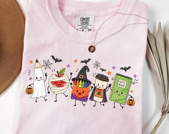 Halloween Teacher Shirt, School Doodles Gift, Teacher Life Tshirt, Spooky Classroom Gift, Teacher Ghost Tee