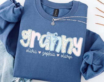 Custom Granny Sweatshirt, Personalized Grandma Gift