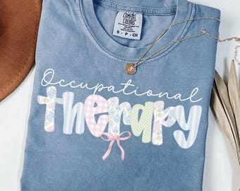 Comfort Colors Occupational Therapy Shirt, Coquette Bow OT T-shirt